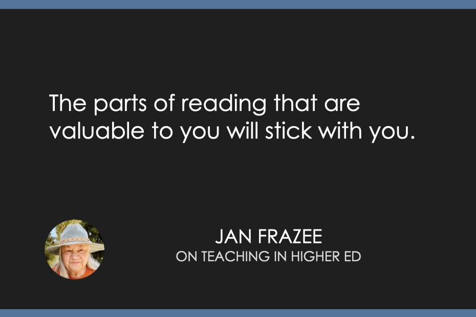 The parts of reading that are valuable to you will stick with you. 