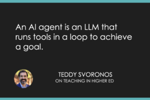 An AI agent is an LLM that runs tools in a loop to achieve a goal.