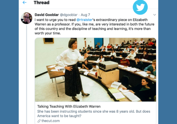 David Goobler’s thread about Elizabeth Warren’s teaching